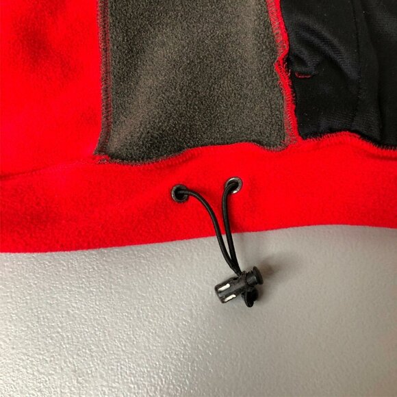 Eddie Bauer Vest Small Unisex Red Gray Micro-Fleece Zip Pockets Drawstring Waist - Picture 6 of 8